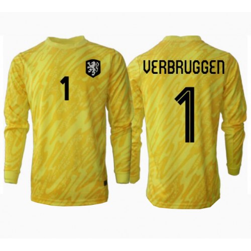 Fotballdrakt Herre Nederland Bart Verbruggen #1 Keeper Bortedrakt EM 2024 Langermet